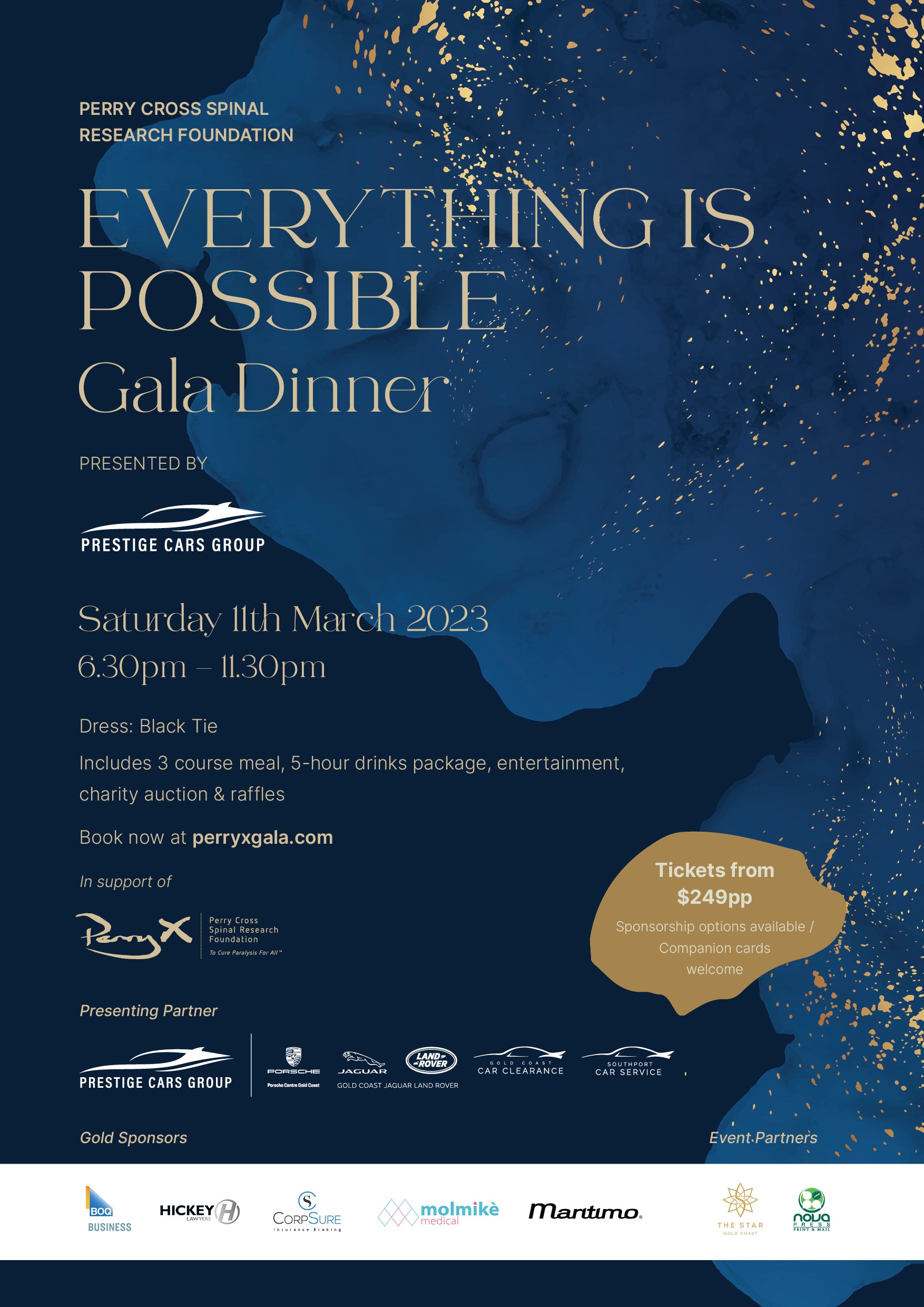 Perry Cross Everything Is Possible Gala Dinner Invitation Saturday 11th March 2023